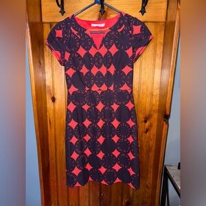 Boden Yasmin Sheath Dress in‎ Red and Black size 4